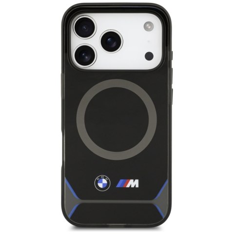 Etui BMW M IML Metal Buttons & Logo MagSafe do iPhone 17 Pro czarno-niebieski