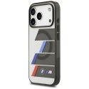 Etui BMW M IML Metal Buttons Tricolor Lines MagSafe do iPhone 17 Pro Max antracyt