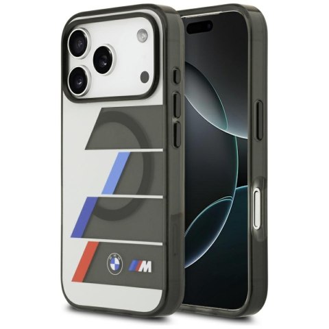 Etui BMW M IML Metal Buttons Tricolor Lines MagSafe do iPhone 17 Pro antracyt