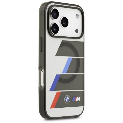 Etui BMW M IML Metal Buttons Tricolor Lines MagSafe do iPhone 17 Pro antracyt