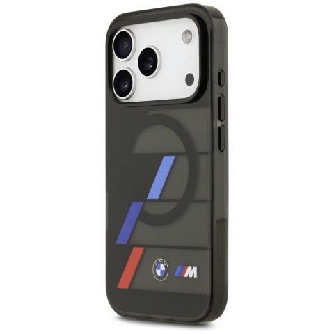 Etui BMW M IML Metal Buttons Tricolor Lines MagSafe do iPhone 17 Pro czarny