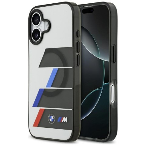 Etui BMW M IML Metal Buttons Tricolor Lines MagSafe do iPhone 17 antracyt