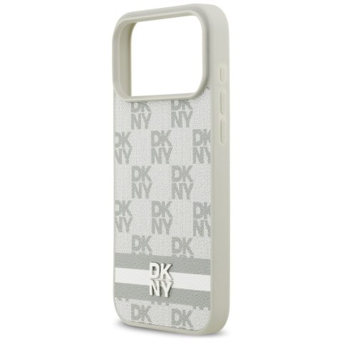 Etui DKNY Checkered with Printed Stripes do iPhone 17 Pro Max beżowy