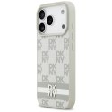 Etui DKNY Checkered with Printed Stripes do iPhone 17 Pro beżowy
