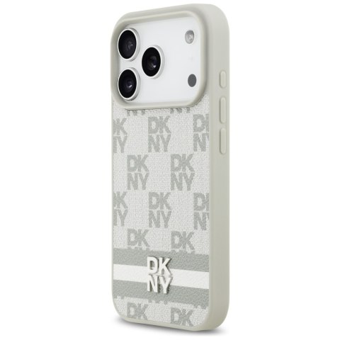 Etui DKNY Checkered with Printed Stripes do iPhone 17 Pro beżowy