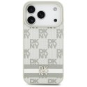 Etui DKNY Checkered with Printed Stripes do iPhone 17 Pro beżowy