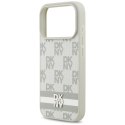 Etui DKNY Checkered with Printed Stripes do iPhone 17 Pro beżowy