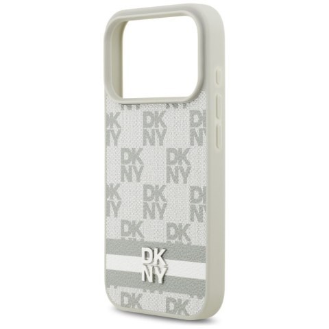 Etui DKNY Checkered with Printed Stripes do iPhone 17 Pro beżowy