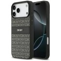 Etui DKNY Repeat Texture Pattern with Tonal Stripe do iPhone 17 Pro Max czarny