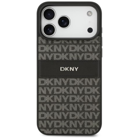Etui DKNY Repeat Texture Pattern with Tonal Stripe do iPhone 17 Pro Max czarny