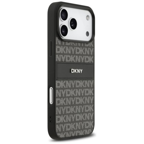 Etui DKNY Repeat Texture Pattern with Tonal Stripe do iPhone 17 Pro Max czarny