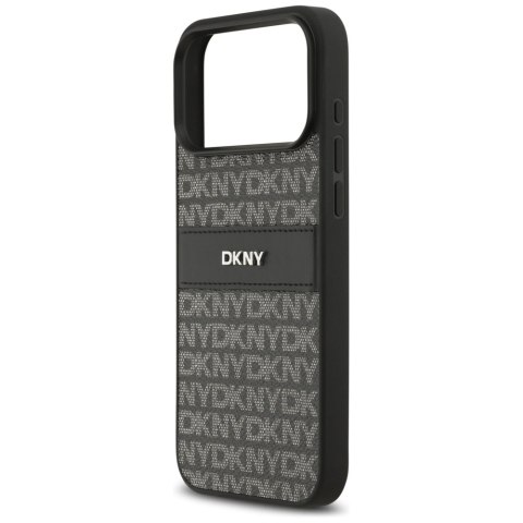 Etui DKNY Repeat Texture Pattern with Tonal Stripe do iPhone 17 Pro Max czarny
