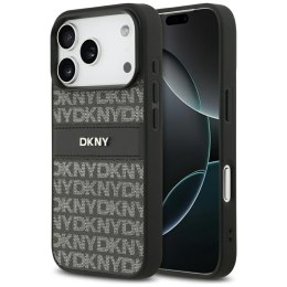 Etui DKNY Repeat Texture Pattern with Tonal Stripe do iPhone 17 Pro czarny