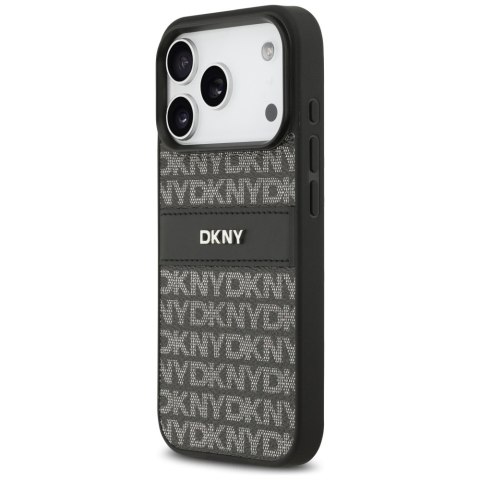 Etui DKNY Repeat Texture Pattern with Tonal Stripe do iPhone 17 Pro czarny