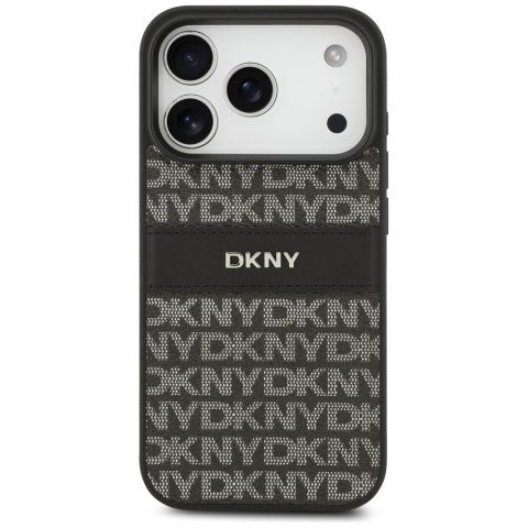 Etui DKNY Repeat Texture Pattern with Tonal Stripe do iPhone 17 Pro czarny