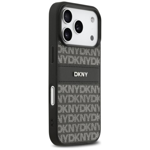 Etui DKNY Repeat Texture Pattern with Tonal Stripe do iPhone 17 Pro czarny