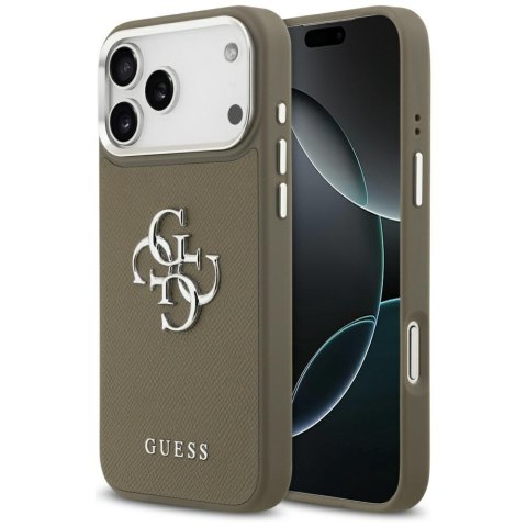 Etui Guess Grained Big 4G Classic Logo do iPhone 17 Pro Max brązowy