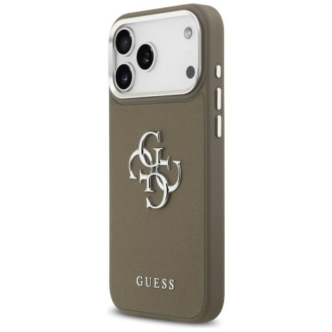 Etui Guess Grained Big 4G Classic Logo do iPhone 17 Pro Max brązowy