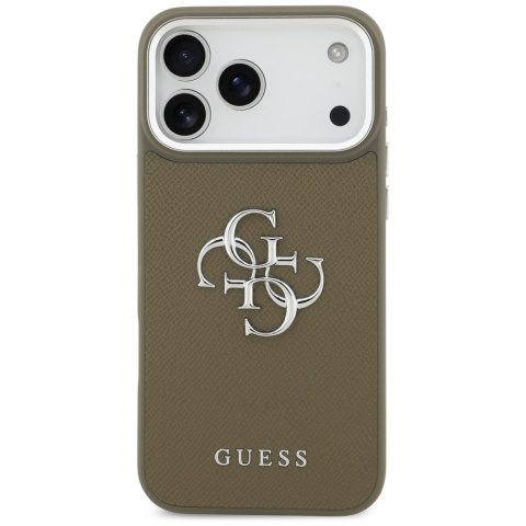 Etui Guess Grained Big 4G Classic Logo do iPhone 17 Pro Max brązowy
