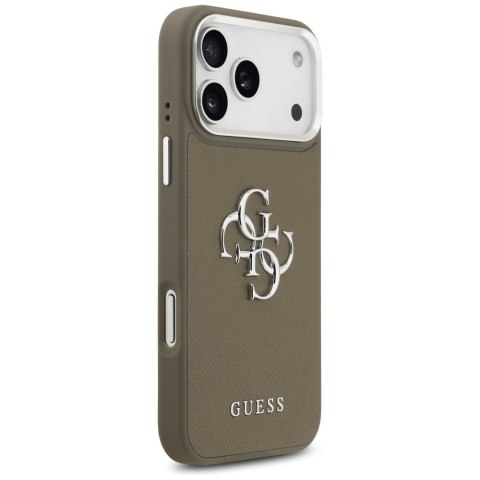 Etui Guess Grained Big 4G Classic Logo do iPhone 17 Pro Max brązowy