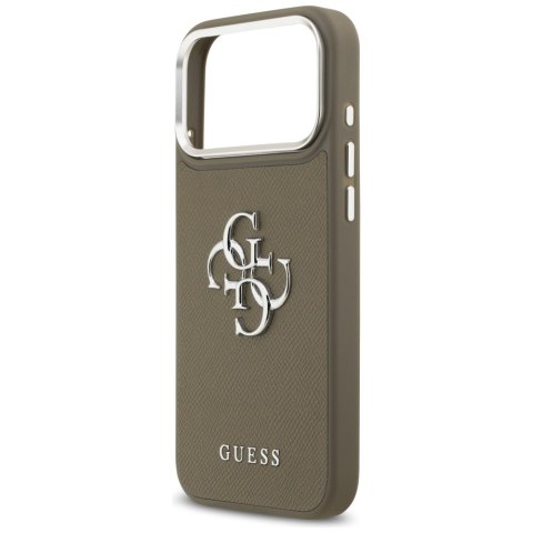 Etui Guess Grained Big 4G Classic Logo do iPhone 17 Pro Max brązowy