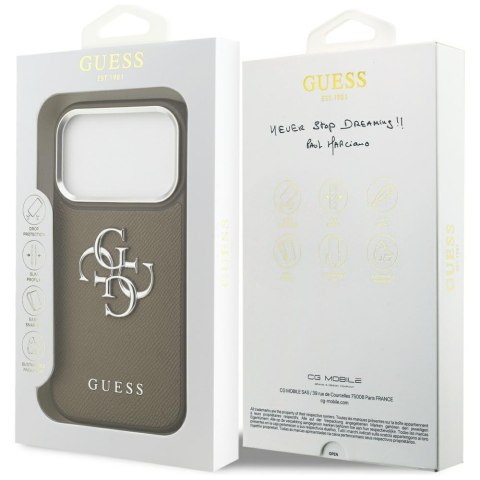 Etui Guess Grained Big 4G Classic Logodo iPhone 17 Pro brązowy