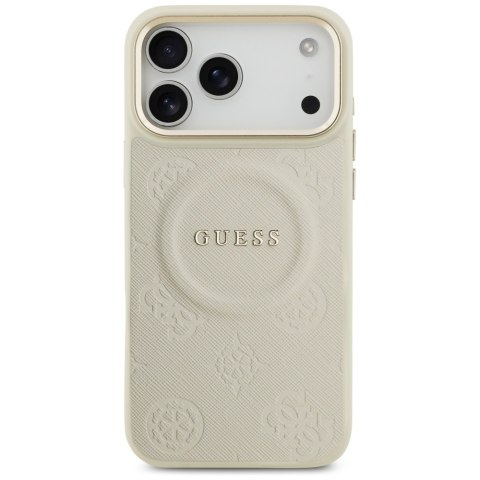 Etui Guess Peony Hot Stamp MagSafe doiPhone 17 Pro Max beżowy