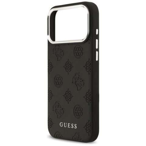 Etui Guess Peony Hot Stamp Script MagSafe do iPhone 17 Pro Max czarny