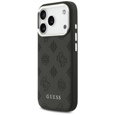 Etui Guess Peony Hot Stamp Script MagSafe do iPhone 17 Pro czarny
