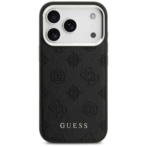 Etui Guess Peony Hot Stamp Script MagSafe do iPhone 17 Pro czarny