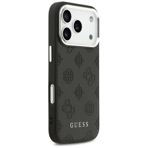Etui Guess Peony Hot Stamp Script MagSafe do iPhone 17 Pro czarny