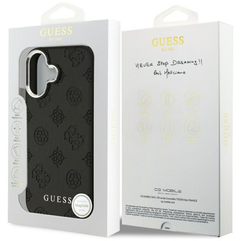 Etui Guess Peony Hot Stamp Script MagSafe do iPhone 17 czarny