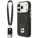 Etui Karl Lagerfeld Big Strap Choupette Metal Logo MagSafe do iPhone 17 Pro Max czarny