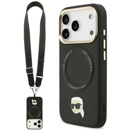 Etui Karl Lagerfeld Big Strap Karl Metal Logo MagSafe do iPhone 17 Pro Max czarny