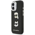 Etui Karl Lagerfeld FW Grained Karl & Choupette Heads Pins & Logo do iPhone 17 czarny