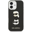 Etui Karl Lagerfeld FW Grained Karl & Choupette Heads Pins & Logo do iPhone 17 czarny