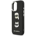 Etui Karl Lagerfeld FW Grained Karl & Choupette Heads Pins & Logo do iPhone 17 czarny