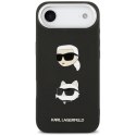 Etui Karl Lagerfeld FW Grained Karl & Choupette Heads Pins & Logo do iPhone Air czarny