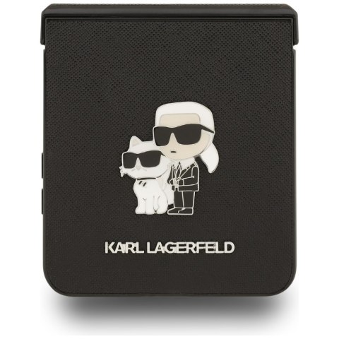 Etui Karl Lagerfeld Saffiano Karl&Choupette Pin do Samsung Galaxy Z Flip7 czarny