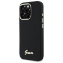 Guess GUHCP16XSMBSLK iPhone 16 Pro Max 6.9" czarny/black hardcase Silicone Script Metal Logo & Frame