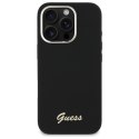 Guess GUHCP16XSMBSLK iPhone 16 Pro Max 6.9" czarny/black hardcase Silicone Script Metal Logo & Frame