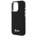 Guess GUHCP16XSMBSLK iPhone 16 Pro Max 6.9" czarny/black hardcase Silicone Script Metal Logo & Frame