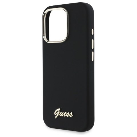 Guess GUHCP16XSMBSLK iPhone 16 Pro Max 6.9" czarny/black hardcase Silicone Script Metal Logo & Frame