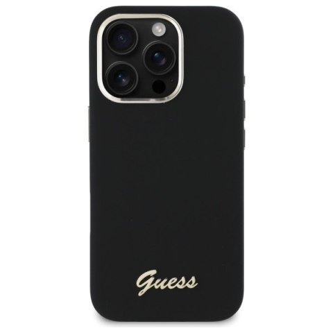 Guess GUHCP16LSMBSLK iPhone 16 Pro 6.3" czarny/black hardcase Silicone Script Metal Logo & Frame