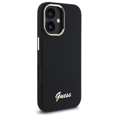 Guess GUHCP16MSMBSLK iPhone 16 Plus 6.7" czarny/black hardcase Silicone Script Metal Logo & Frame