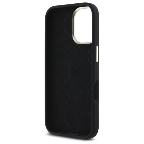 Guess GUHCP16MSMBSLK iPhone 16 Plus 6.7" czarny/black hardcase Silicone Script Metal Logo & Frame