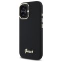 Guess GUHCP16SSMBSLK iPhone 16 6.1" czarny/black hardcase Silicone Script Metal Logo & Frame