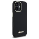 Guess GUHCP16SSMBSLK iPhone 16 6.1" czarny/black hardcase Silicone Script Metal Logo & Frame