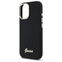 Guess GUHCP16SSMBSLK iPhone 16 6.1" czarny/black hardcase Silicone Script Metal Logo & Frame