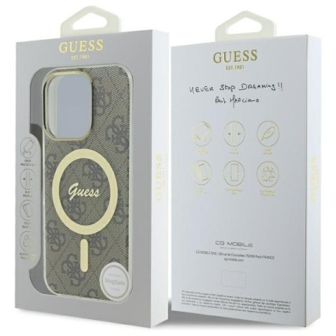Guess GUHMP16XH4STW iPhone 16 Pro Max 6.9" brązowy/brown hardcase IML 4G MagSafe